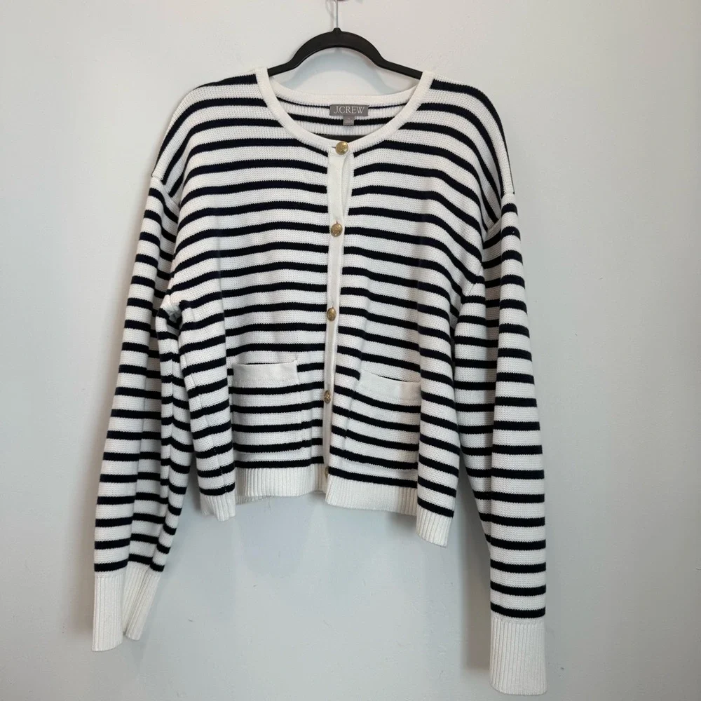 J.Crew Emilie sweater lady jacket in stripe size XL